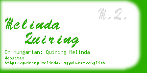 melinda quiring business card